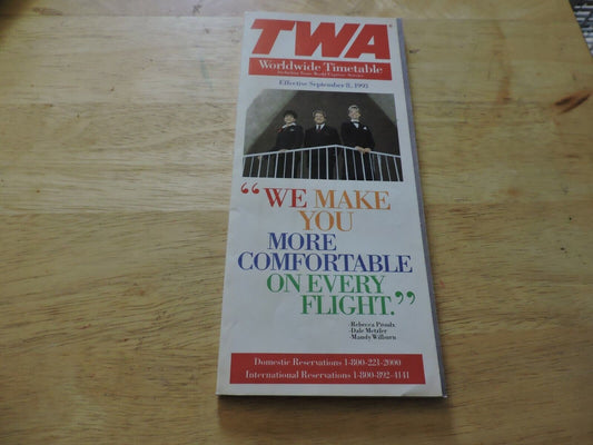 TWA Worldwide Timetable Effective  SEPTEMBER 8, 1993