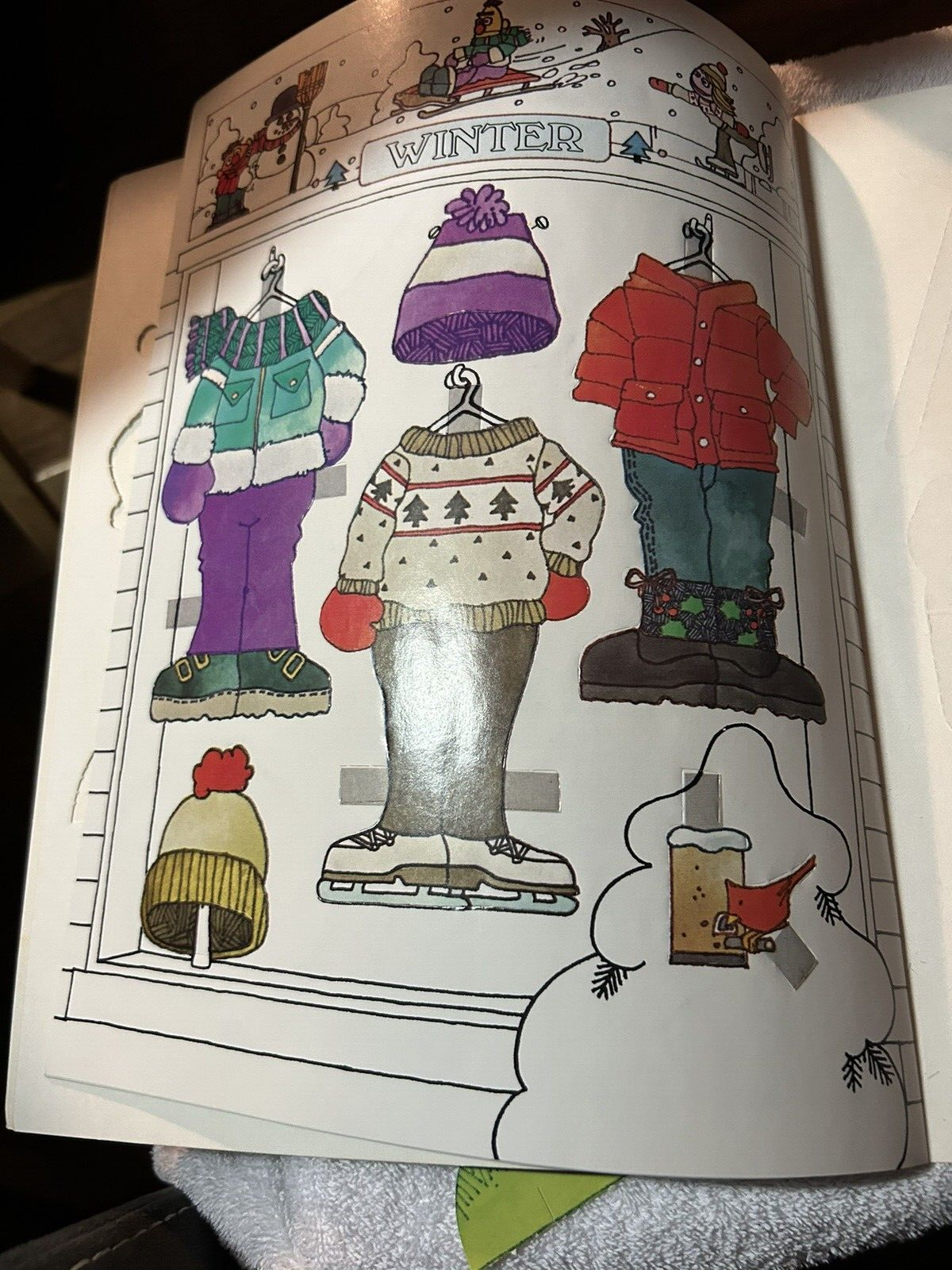 WHITMANS 1984 SESAME STREET BERT, ERNIE, AND PRAIRIE DAWN PAPER DOLLS:  SEASONS