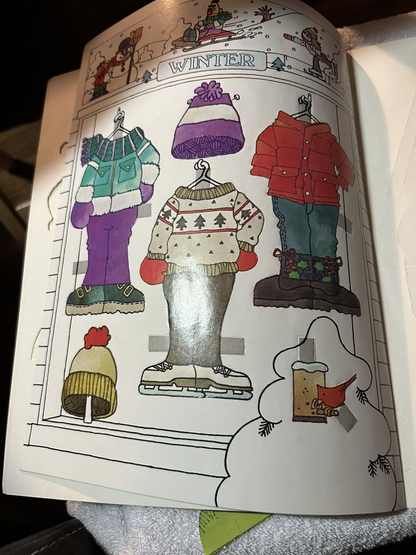 WHITMANS 1984 SESAME STREET BERT, ERNIE, AND PRAIRIE DAWN PAPER DOLLS:  SEASONS