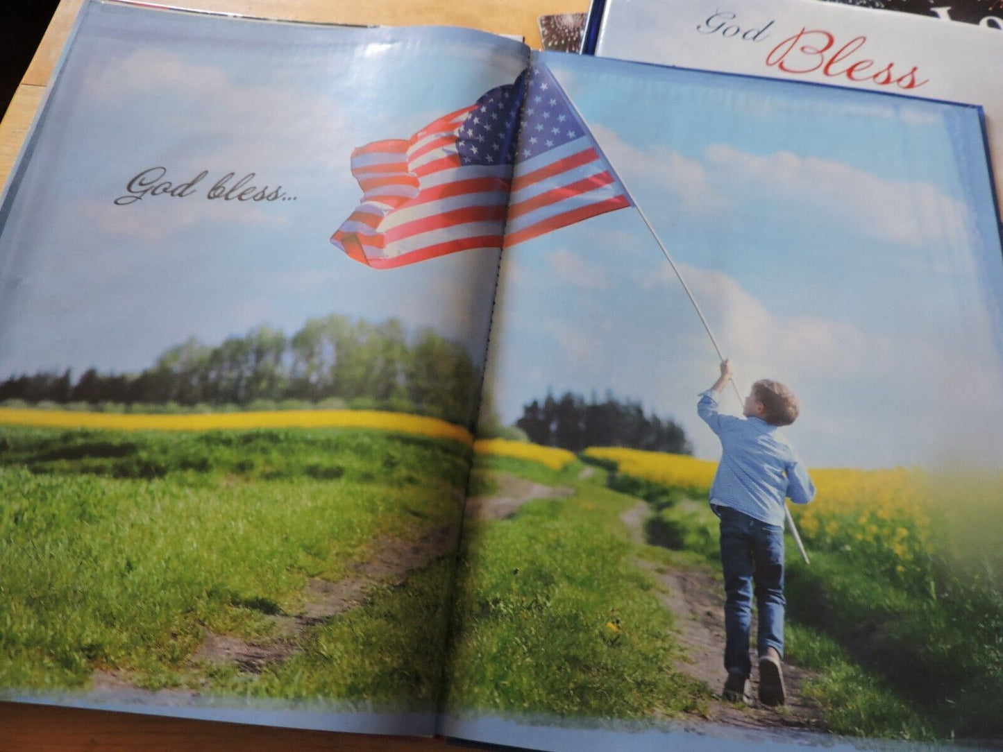GOD BLESS AMERICA (2) & THE FLAG WE LOVE: PATRIOTIC BOOK LOT OF 3