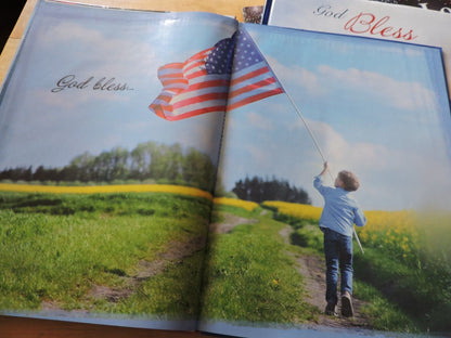 GOD BLESS AMERICA (2) & THE FLAG WE LOVE: PATRIOTIC BOOK LOT OF 3