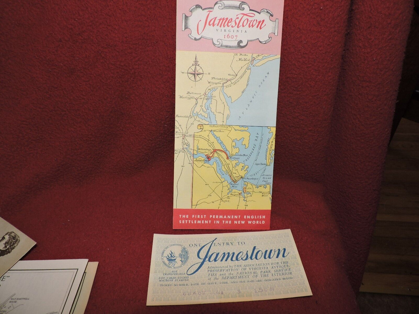 VINTAGE OLD TRAVEL  BROCHURES FROM VIRGINIA--LOT OF 5 PIECES