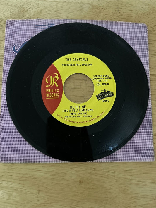 The Crystals 45 Record: He's A Rebel/He Hit Me