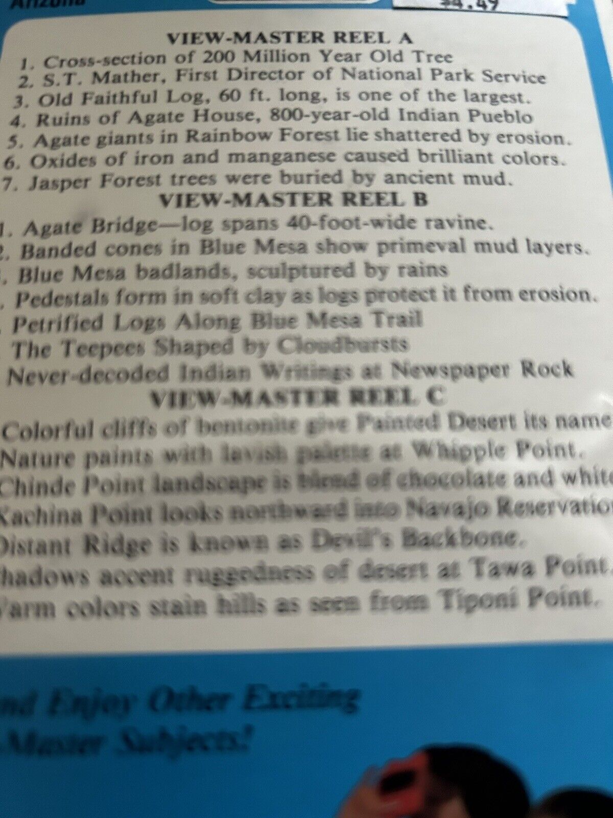 VIEW MASTER 3D REELS: PETRIFIED FOREST AND PAINTED DESERT NEW