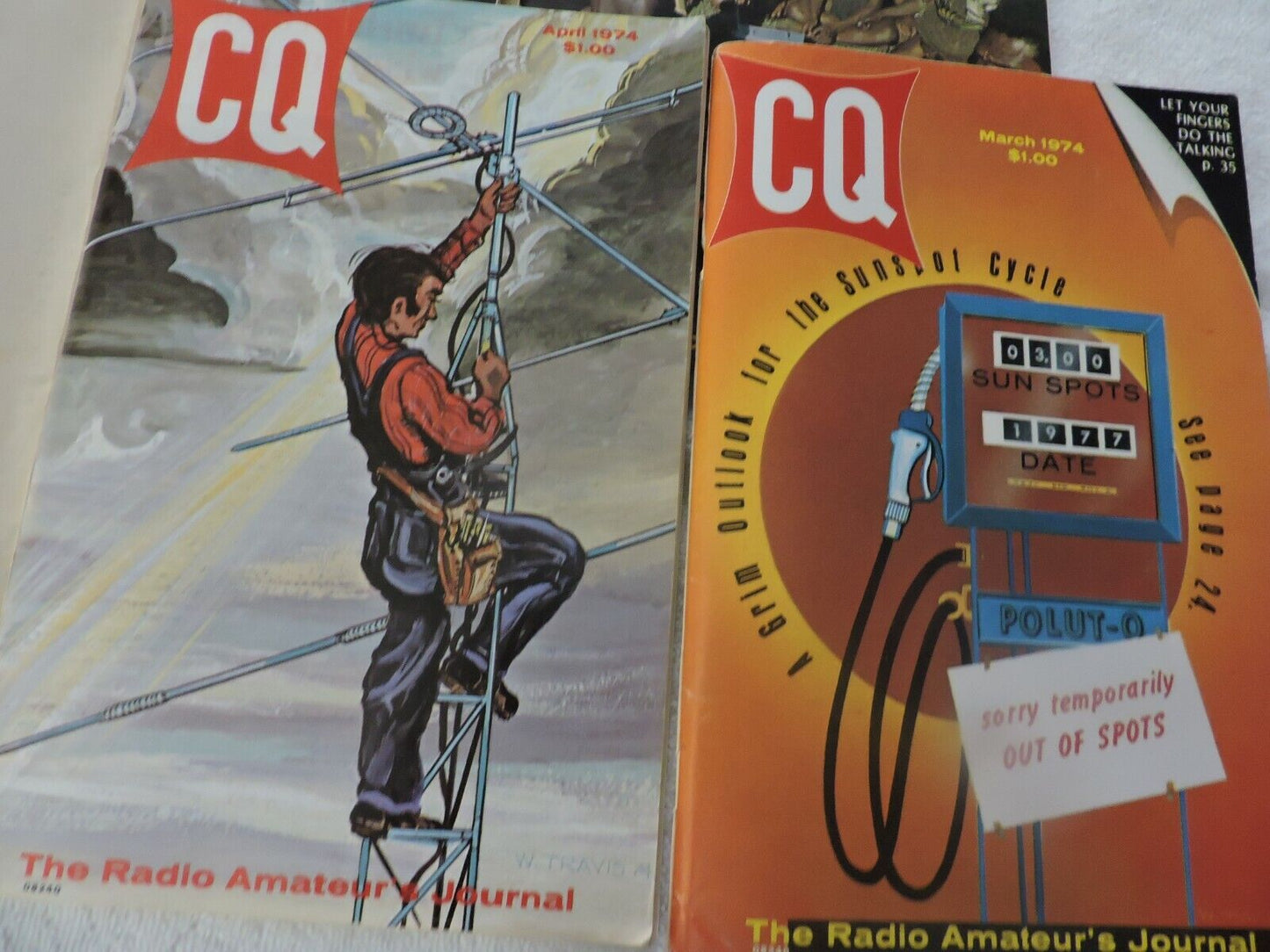 SET OF 10 CQ THE RADIO'S AMATEUR'S JOURNAL  1974 (MISSING SEPTEMBER & DECEMBER)