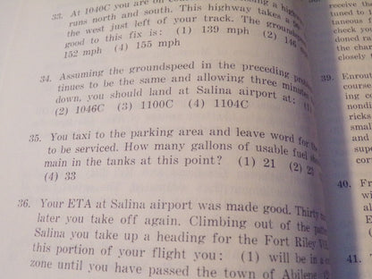 Typical Cross-Country Written Examinations for the Private Pilot Rating