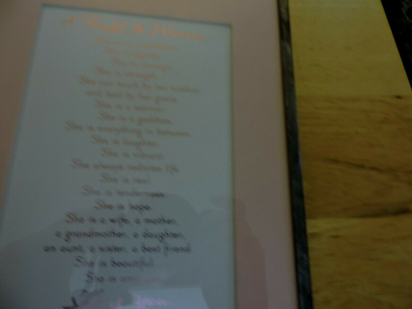 A TOAST TO WOMEN SILVER FRAMED DESK ART 8.25 X 6.25 INCHES