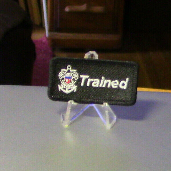 BSA: Sea Scouts "Trained" Black Uniform Patch (Brand New)