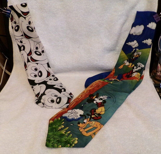 Mickey Mouse Tie lot (2 for 1 Deal) Mickey Face/Mickey Golf