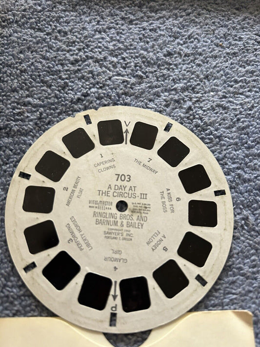 VIEW MASTER 3D REELS--A DAY AT THE CIRCUS--ONE REEL--OPENED