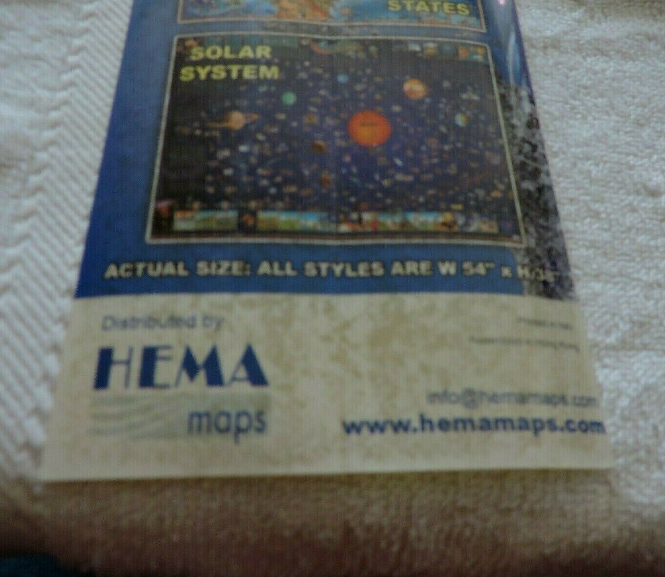 Hema 3 EDUCATIONAL  Map Set   WORLD MAP, UNITED STATES MAP, SOLAR SYSTEM MAP