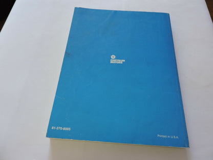 SERVICE MANUAL: 1988 CHRYSLER  CHASSIS, BODY FRONT WHEEL DRIVE VAN/WAGON