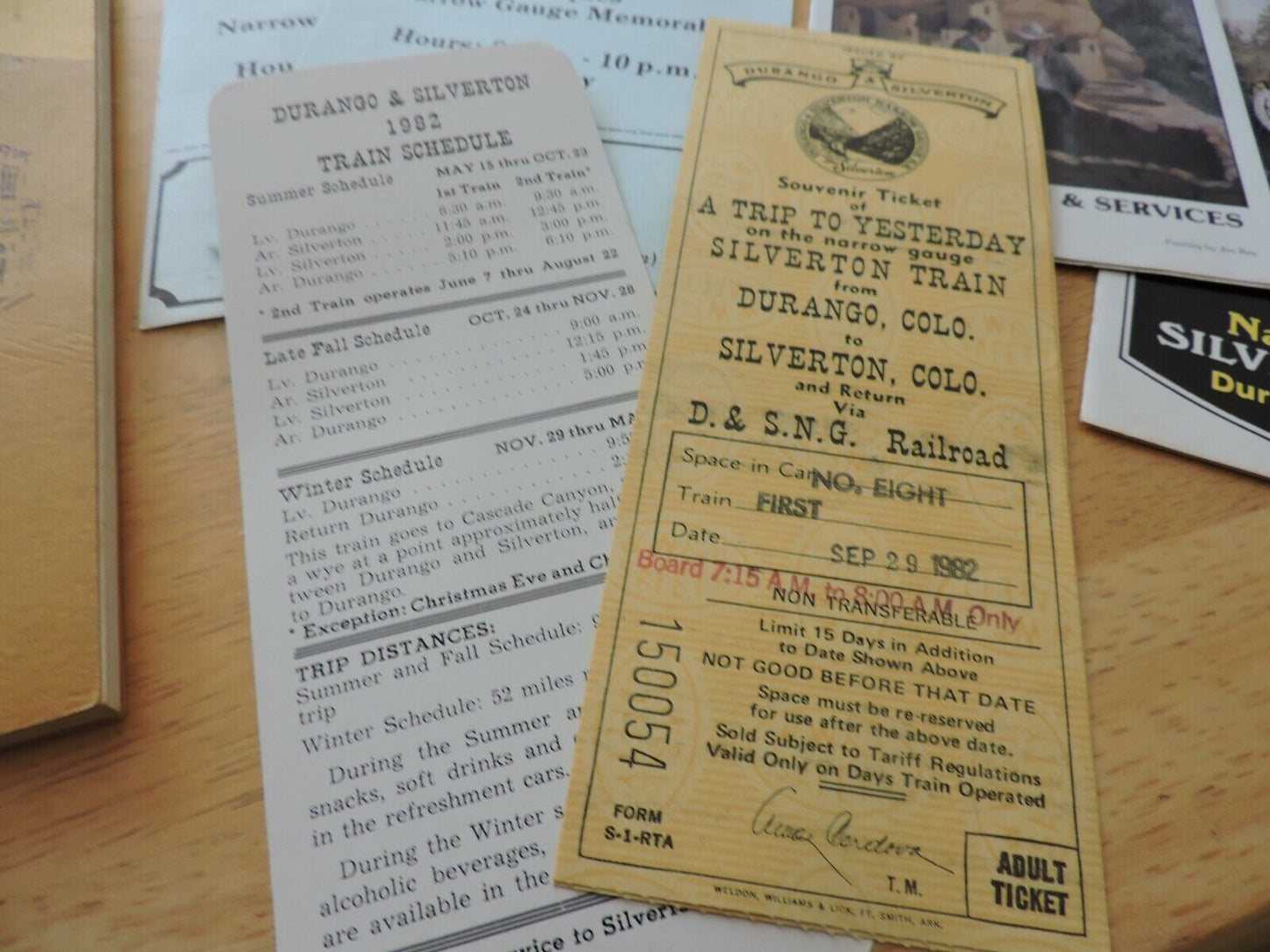 SILVERTON AND NEIGHBORING GHOST TOWNS , TRAIN SCHEDULE, TICKETS (1982) AND MORE