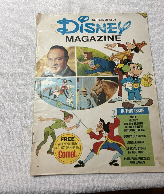DISNEY MAGAZINE September Issue 1976 Mickey & the Sleuth, Bob Hope, Draw DonaldÂ 