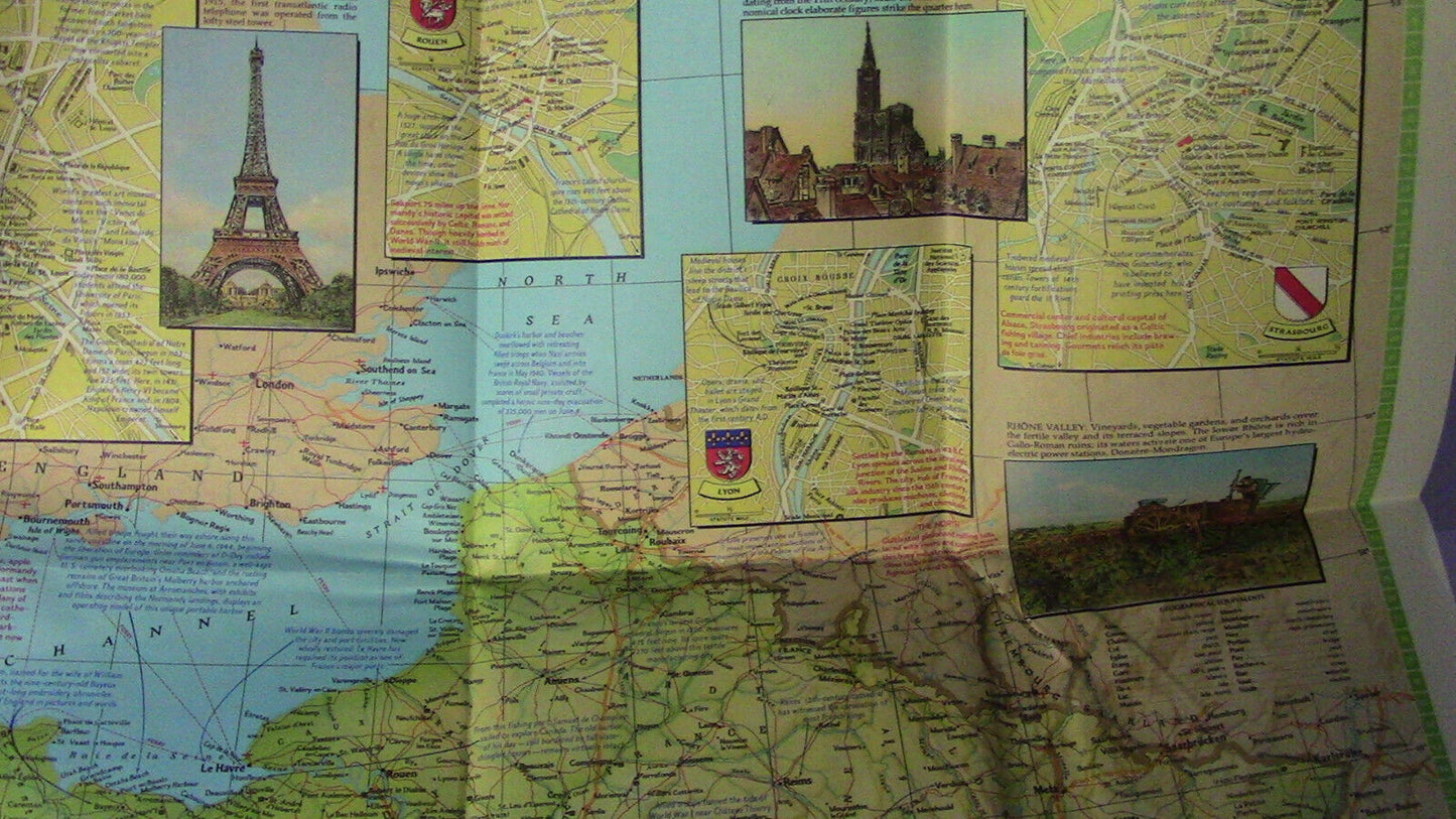 The National Geographic Magazine Map of France 1971