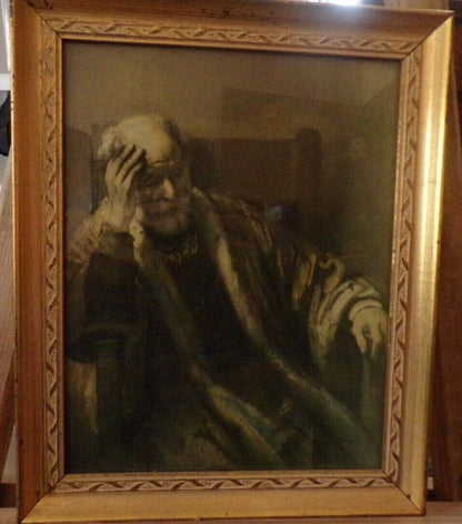 10" x 12" Black and White Print-"The King in Thought" Framed