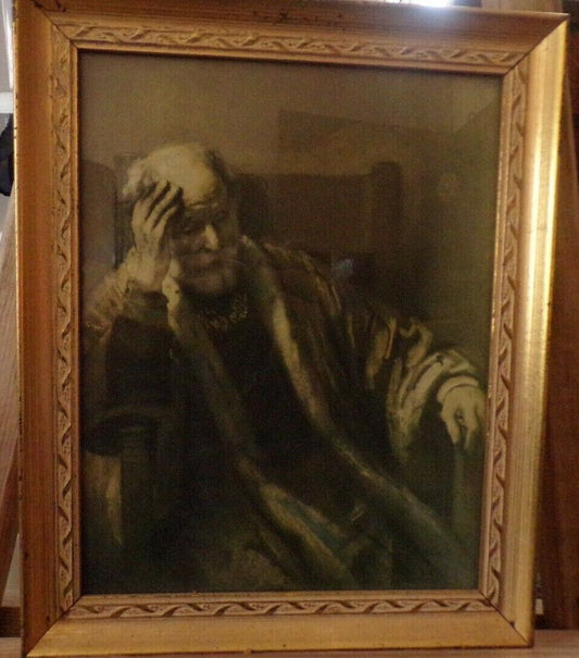10" x 12" Black and White Print-"The King in Thought" Framed