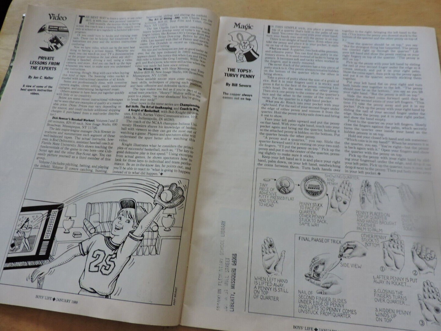 BOYS' LIFE MAGAZINE--JANUARY 1988--THE DOWNHILLERS: FASTEST SKIERS