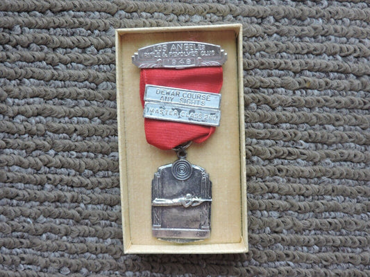 Vintage 1949 Los Angeles Rifle & Revolver Club Master Class 2nd Medal