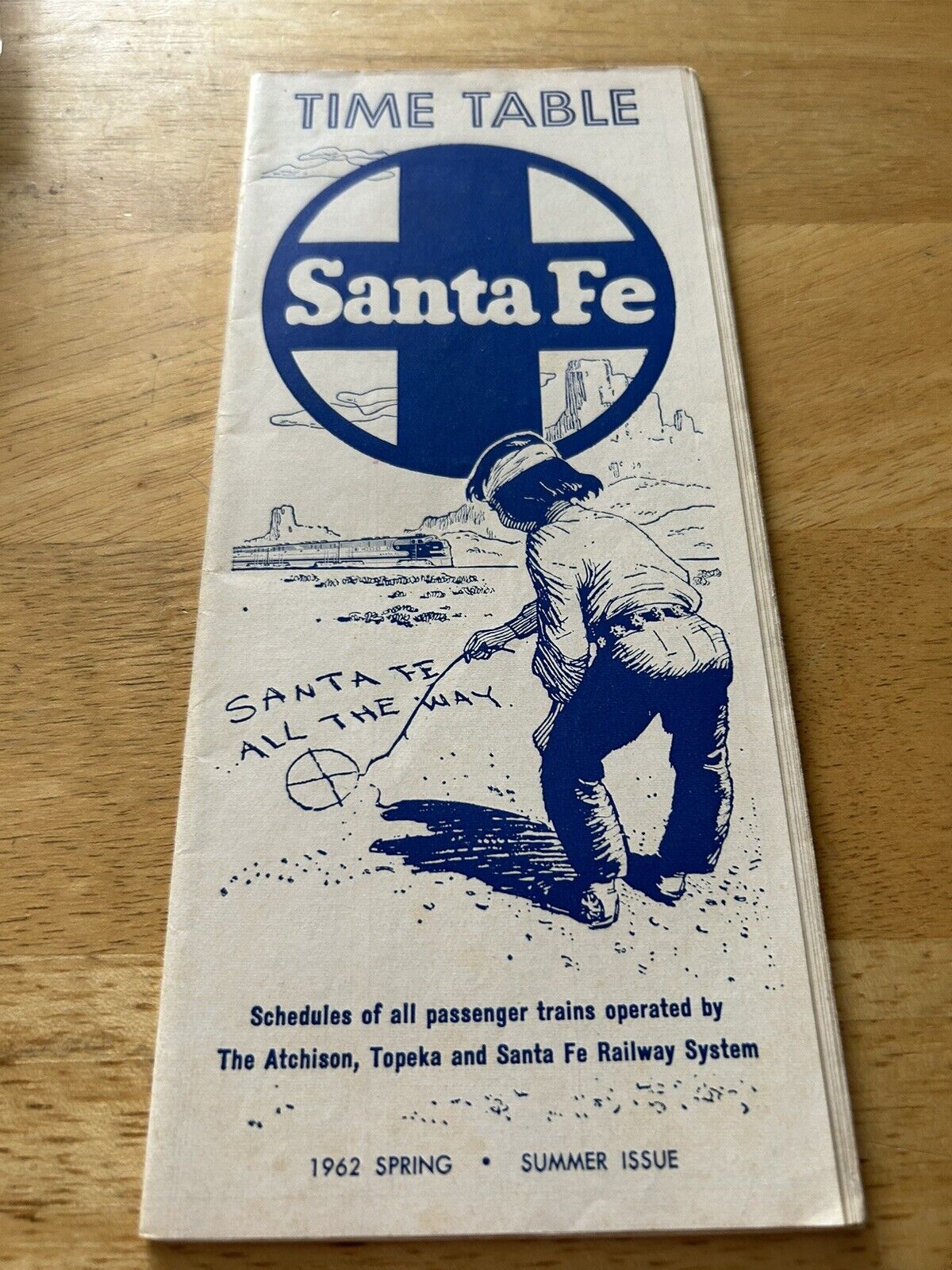SANTA FE TIEMETABLE 1962 SPRING/SUMMER ISSUE