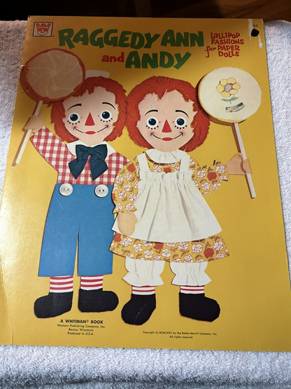 WHITMAN RAGGEDY ANN AND ANDY LOLLIPOP FASHIONS FOR PAPER DOLLS 1972