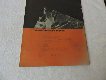 CEMENT MASON'S MANUAL FOR RESIDENTAL CONSTRUCTION "PORTLAND CEMENT" 1960