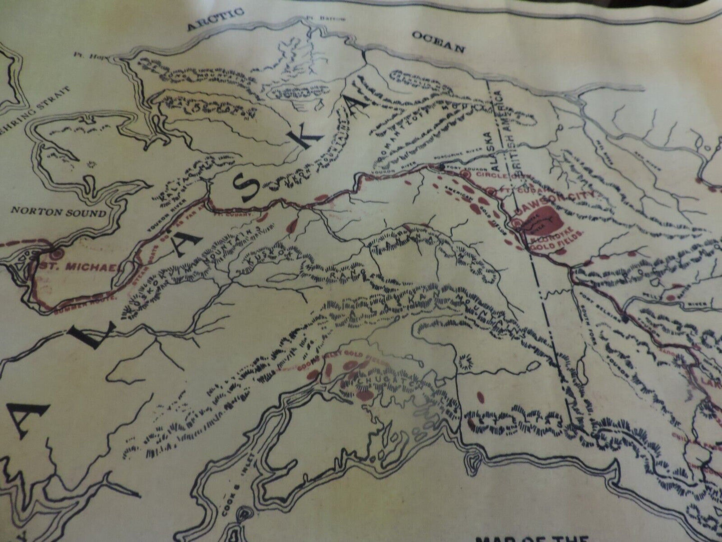 MAP OF THE ALASKAN GOLD FIELDS OF 1897-SOUVENIR OF ALSKA