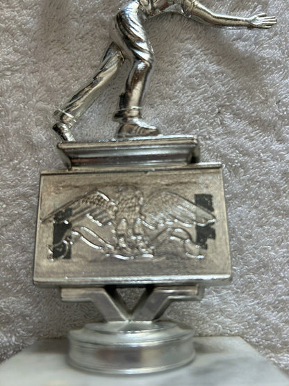 TROPHY: BOWLING SILVER ON MARBLE BASE, 7X3X2 INCHES