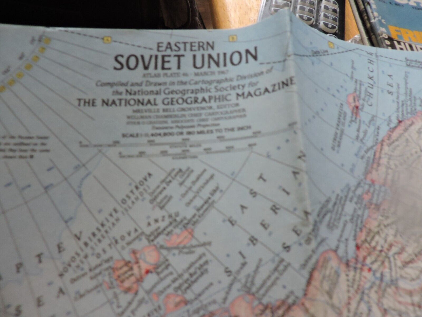 NATIONAL GEOGRAPHIC SOCIETY MAP OF THE EASTERN SOVIET UNION 1967