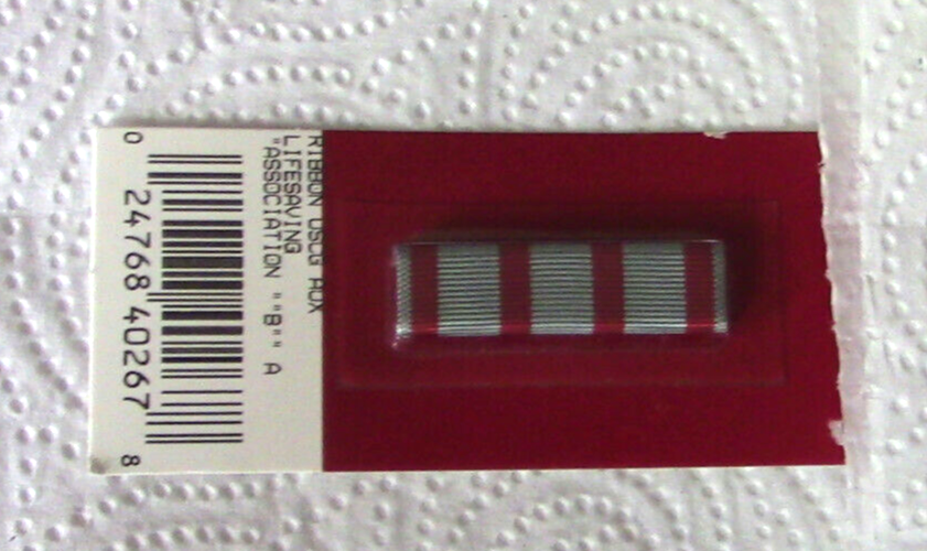 U S Coast Guard Auxiliary (USCGA) Ribbon: Lifesaving Association "B" Award