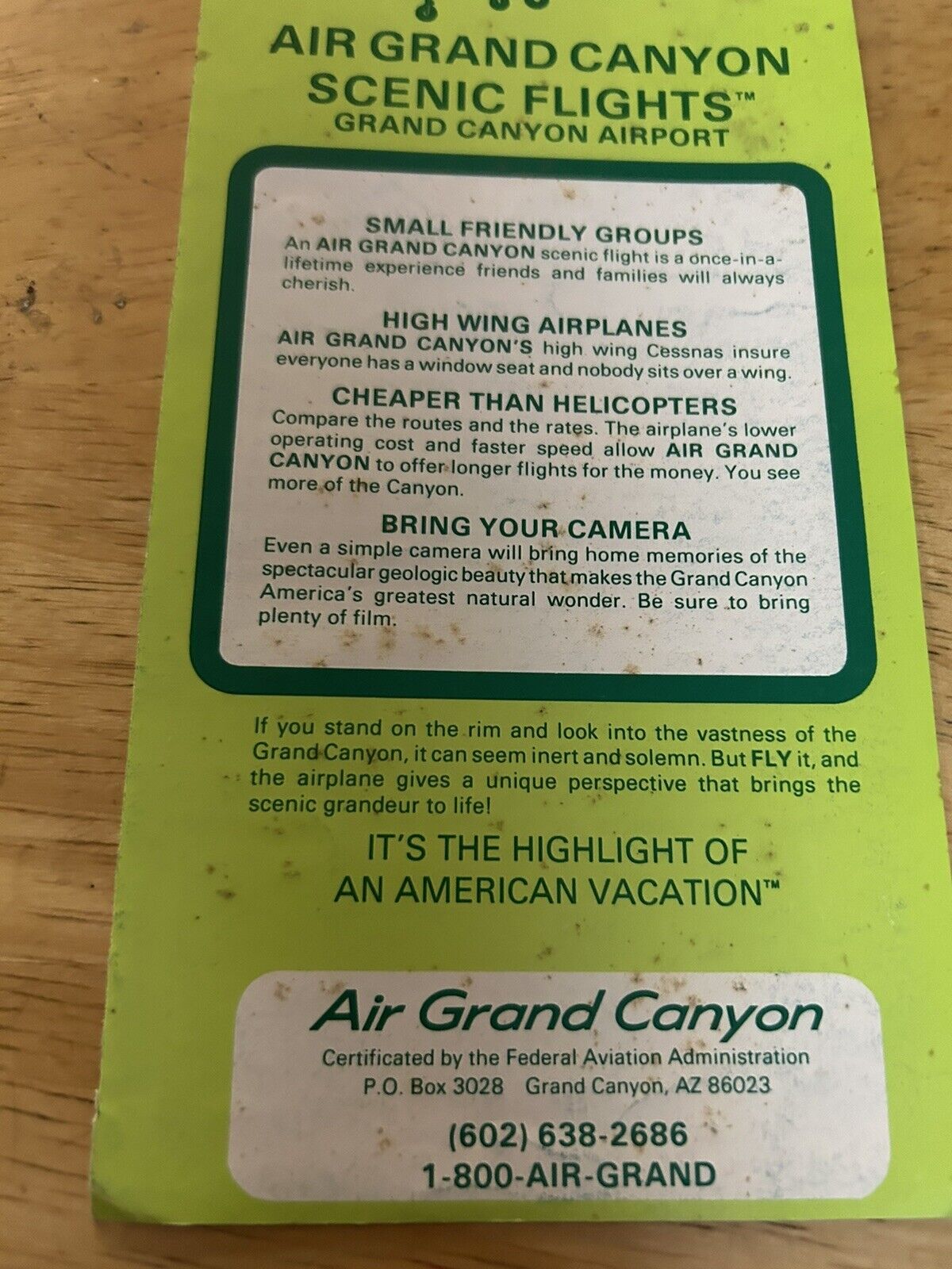 GRAND CANYON AS THE EAGLE SEES IT!  AIR GRAND CANYOU SCENIC FLIGHTS
