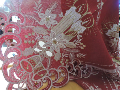 CHRISTMAS TABLE CLOTH--32 X 32 INCHES--NEW