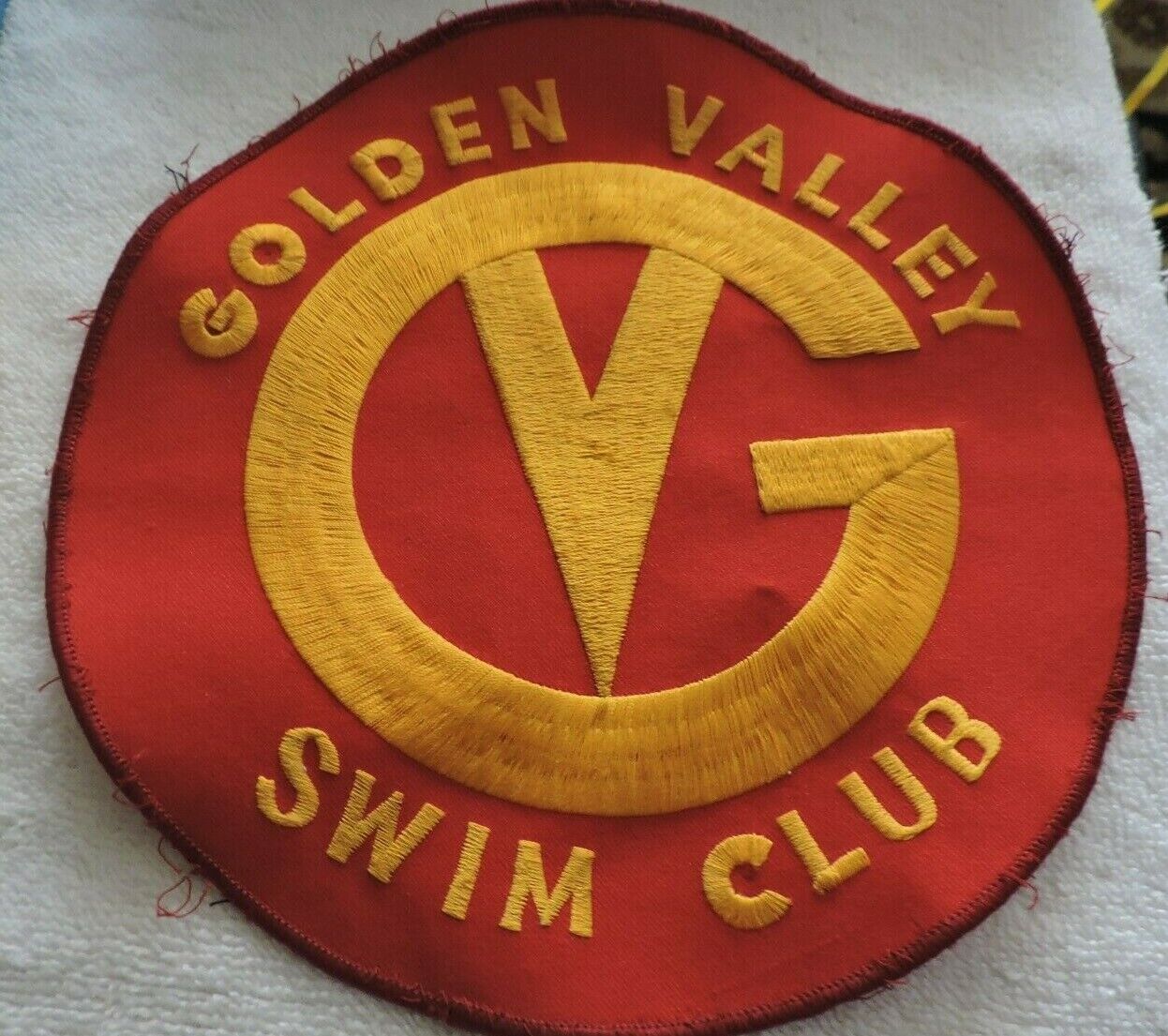 GOLDEN VALLEY SWIM CLUB COAT PATCH 8 INCHES ROUND USED
