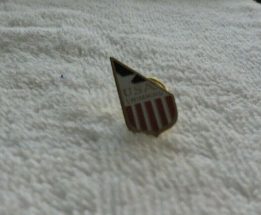 USA SWIMMING RED, WHITE AND BLUE PIN 1  X .5 INCHES