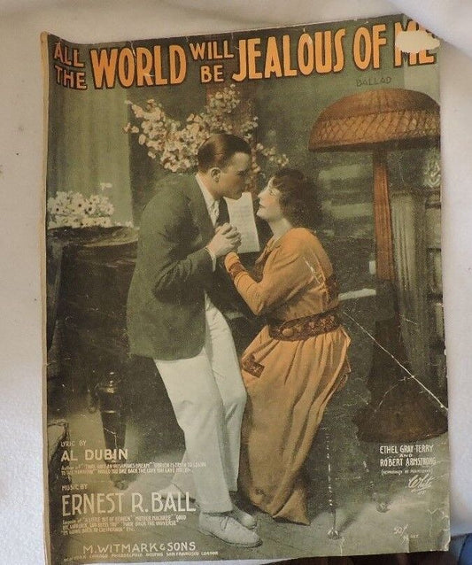 Music from WWI (1917) "All The World Will Be Jealous of Me" Piano Sheet Music