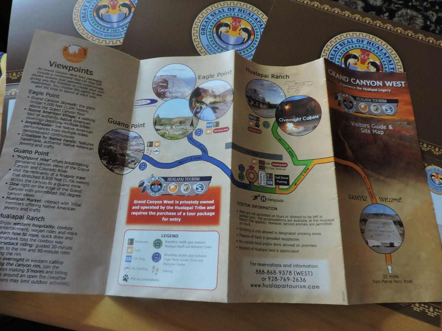 GRAND CANYON WEST-EXPERIENCE THE HUALAPAI LEGACY-guide and map-postcard-and more