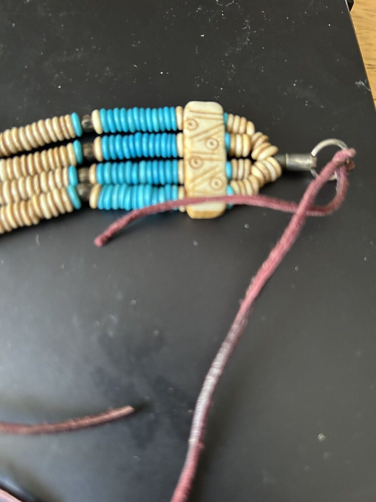 Osage Artist/Dancer: Beaded Chocker with leather bands