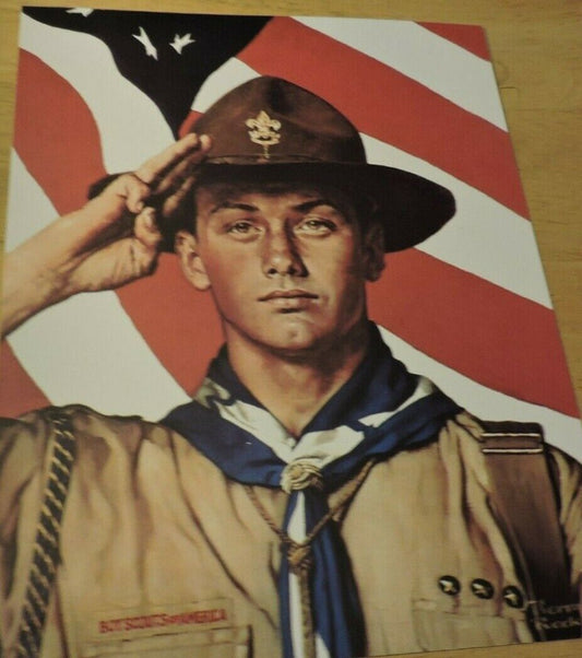BSA/NORMAN ROCKWELL "WE TOO HAVE A JOB TO DO" BOY SCOUT 8X10 POST CARD