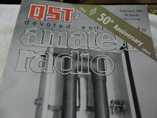 QST AMATEUR RADIO MAGAZINE FEBRUARY 1964  50TH ANNIVERSARY