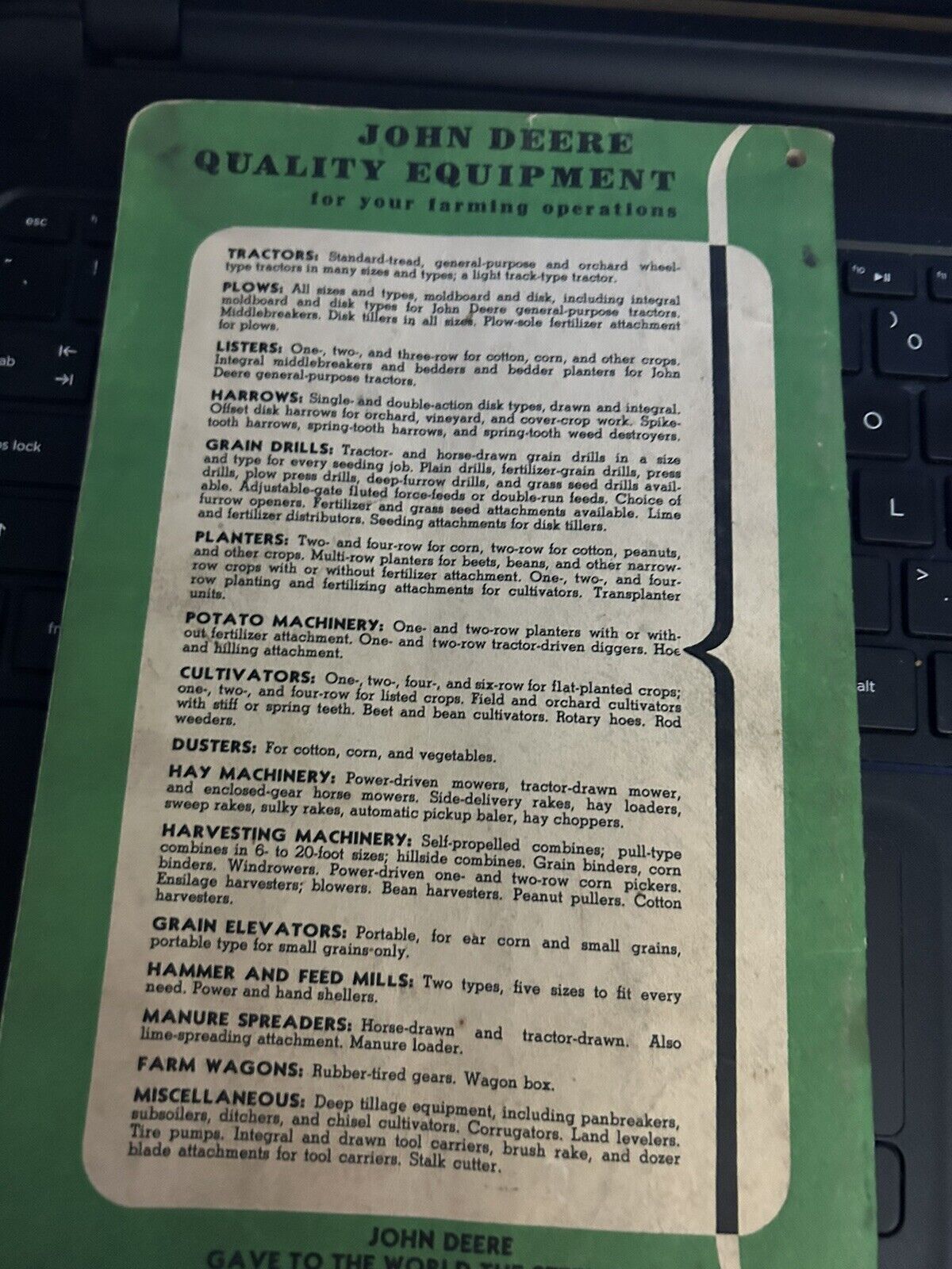 Original John Deere Model 594LW Side Delivery Rake Operator's Manual OM-E15-450