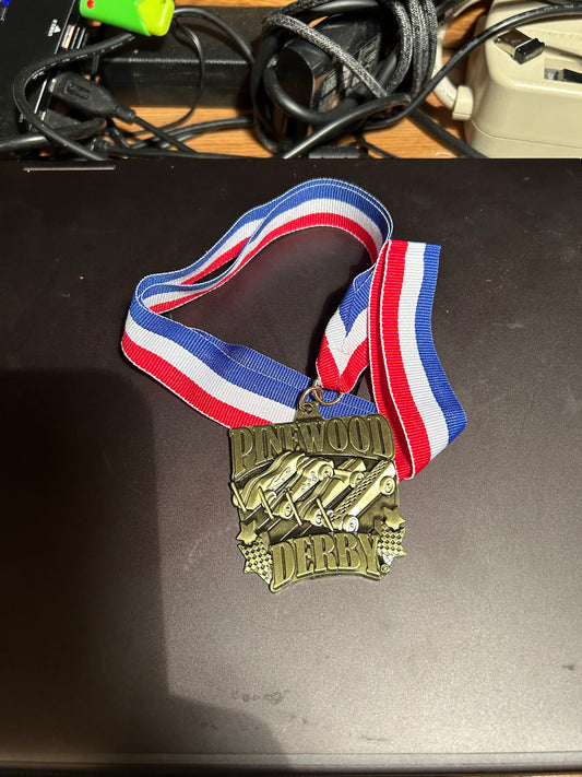 Pinewood Derby Medal with Neck Ribbon