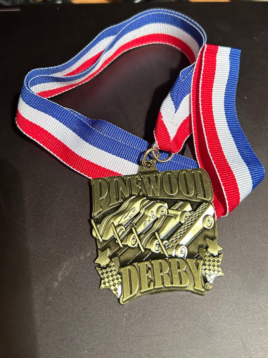 Pinewood Derby Medal with Neck Ribbon