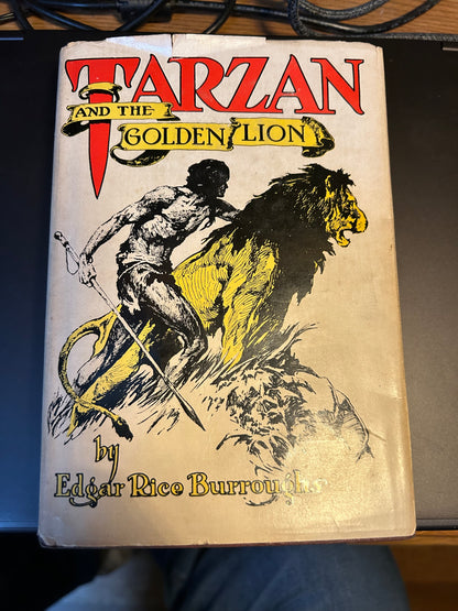 Tarzan and the Golden Lion Hardcover Book with Dust Cover, 1924 First Edition
