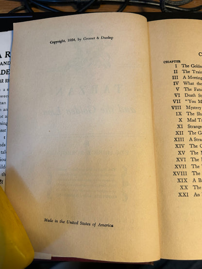 Tarzan and the Golden Lion Hardcover Book with Dust Cover, 1924 First Edition