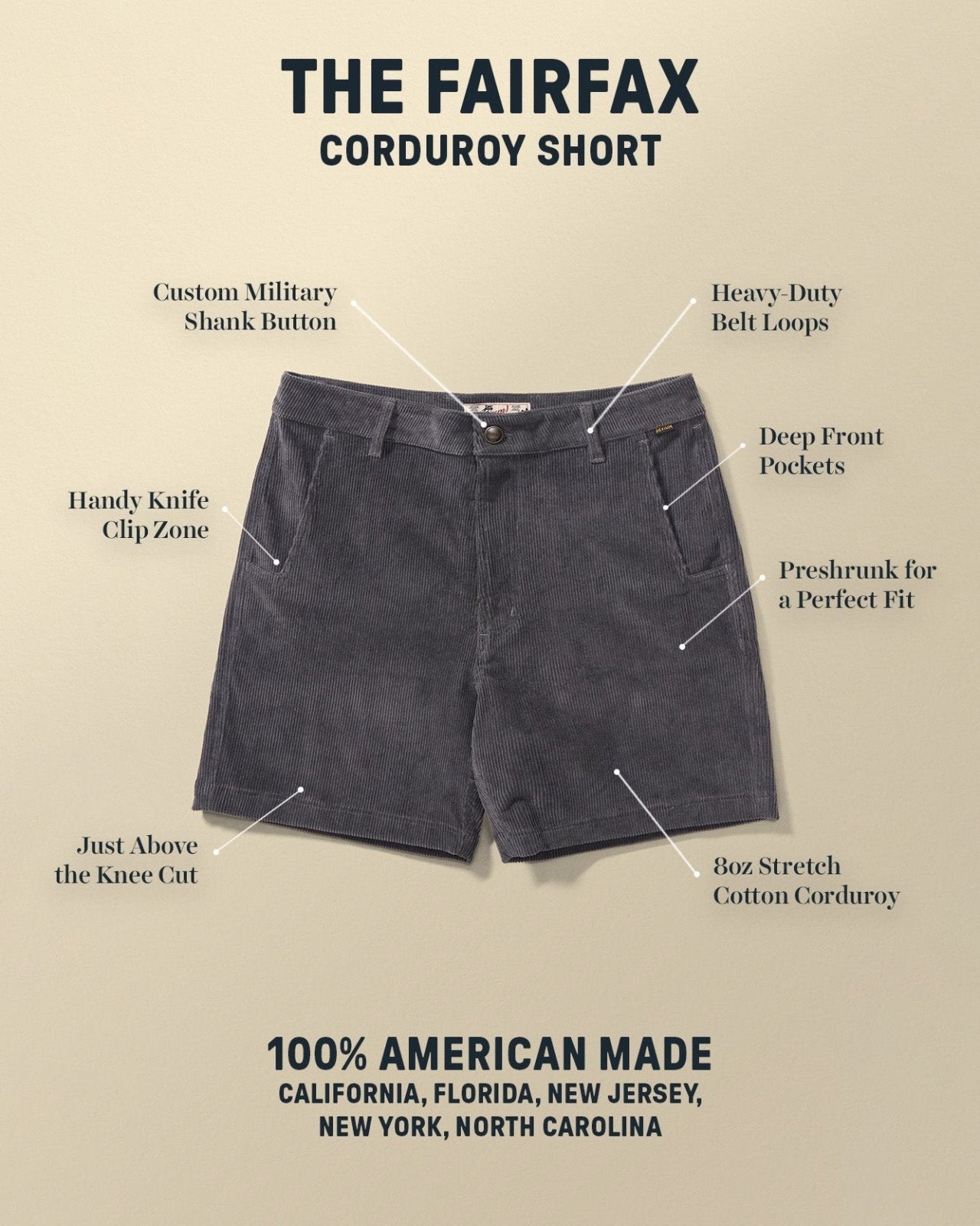 Fairfax Corduroy Shorts
