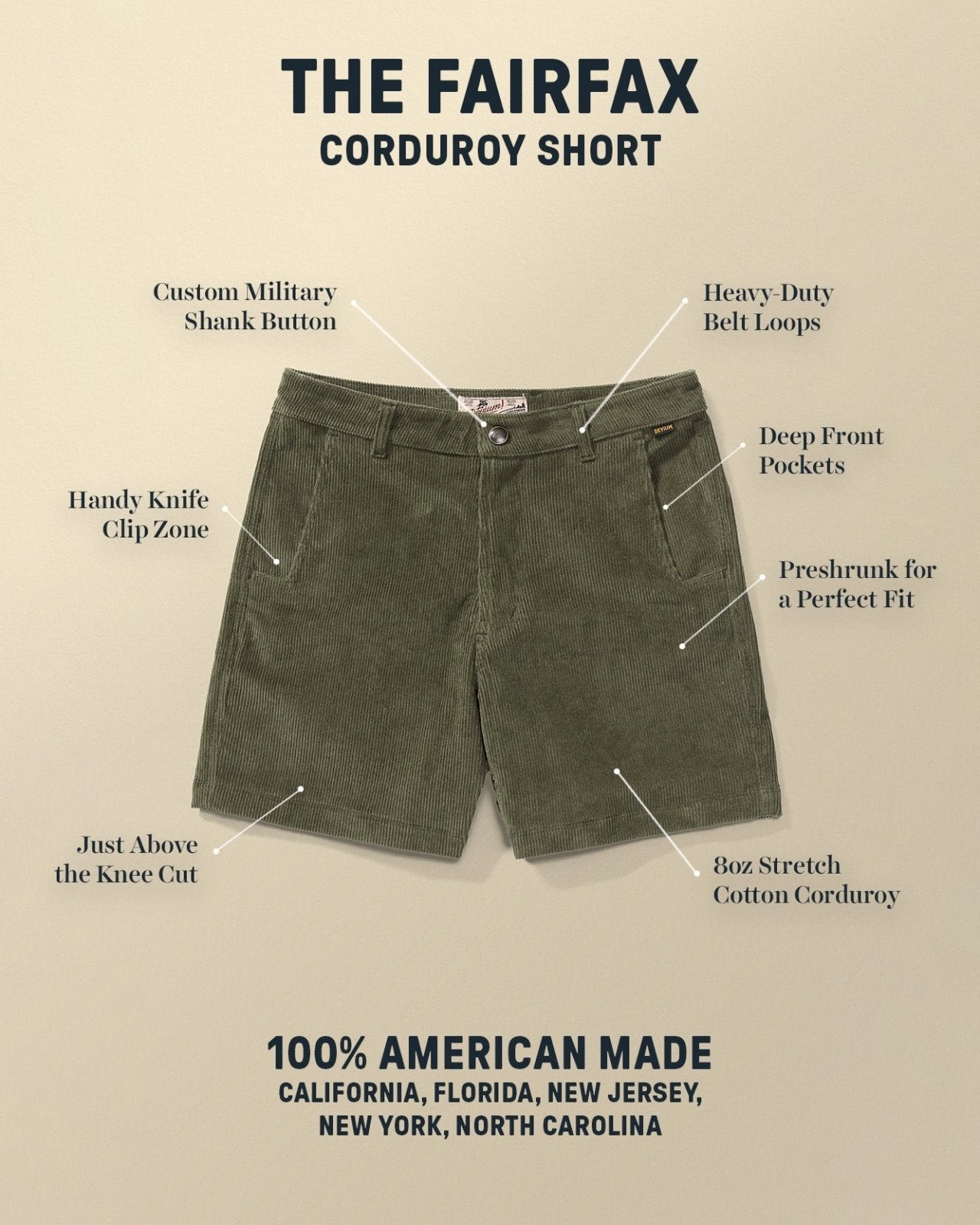 Fairfax Corduroy Shorts