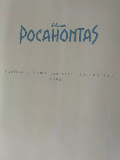DISNEY'S POCAHONTAS COMEMORATIVE LITHOGRAPH 14 X 11 INCHES-1995