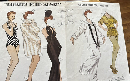 SOUVENIR PAPER DOLL "REGARDS TO BROADWAY" JUNE 1981 AUTOGRAPHED: TOM TRERNEY