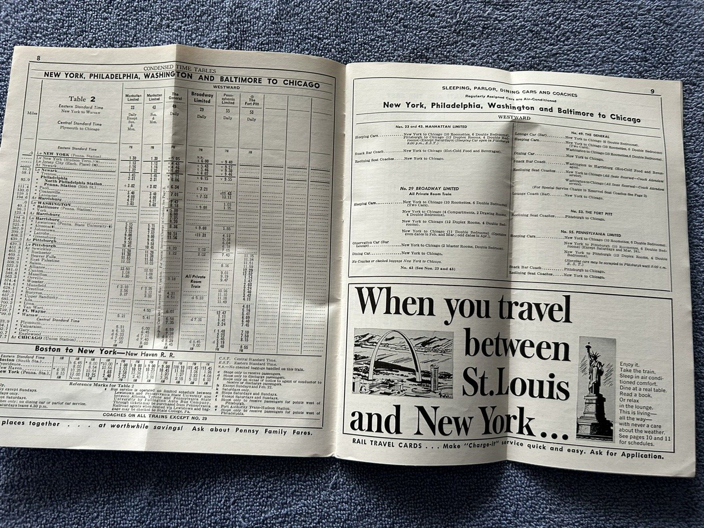 PRR PASSENER TRAIN SCHEDULES JANUARY 29, 1967
