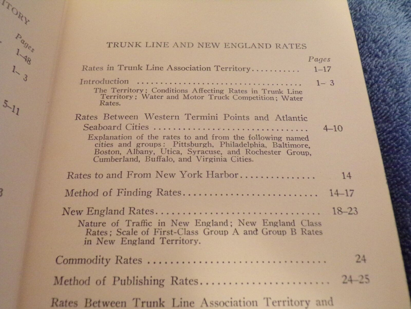 C.F.A And Trunk Line Rates Book 1931 Printing